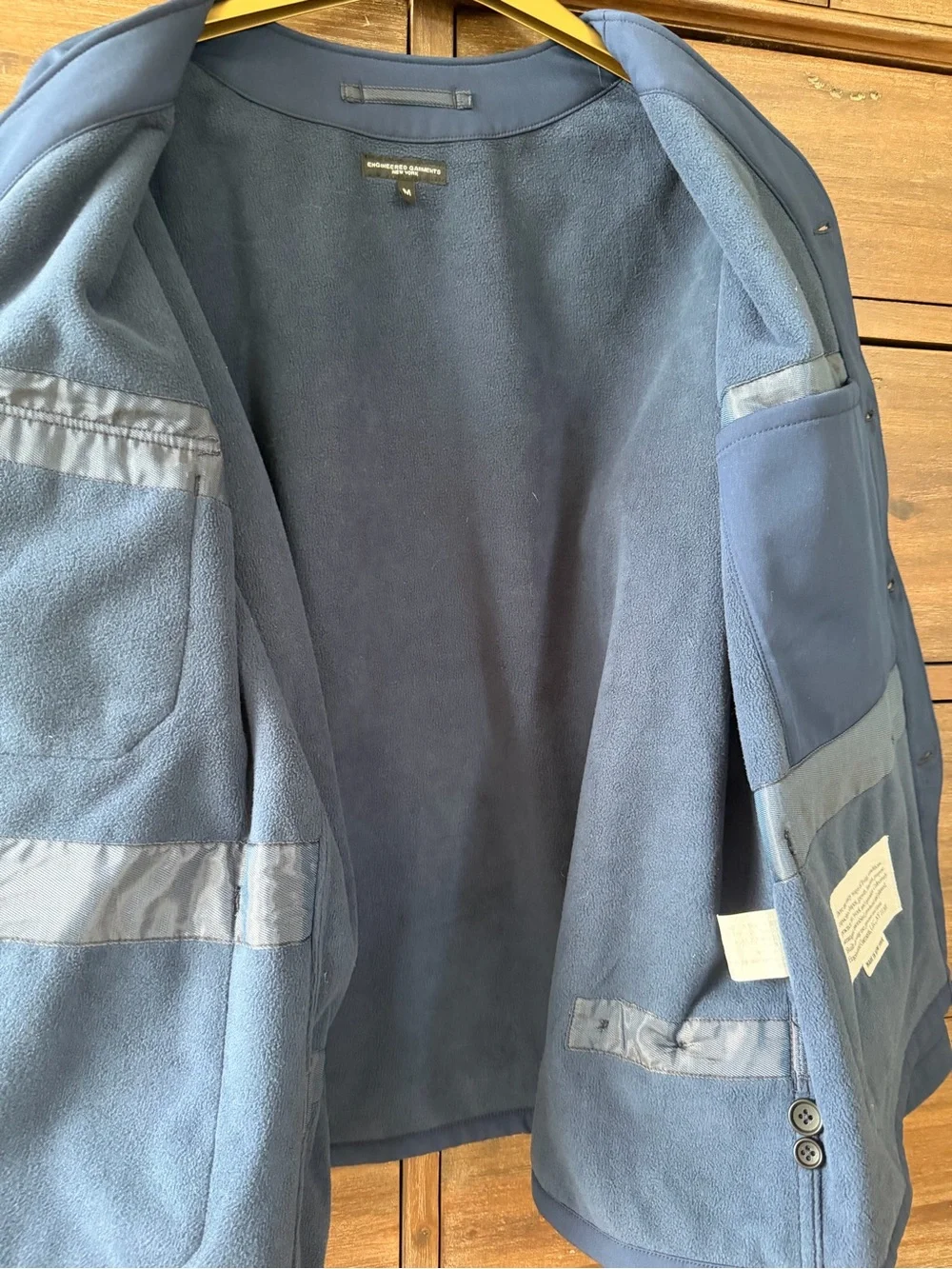 Engineered Garments New York Mens Navy Utility Jacket Fleece Lined Size M USA